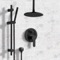 Matte Black Ceiling Rain Shower System with Handheld, Rainfall Shower Head, Shower Faucet Set